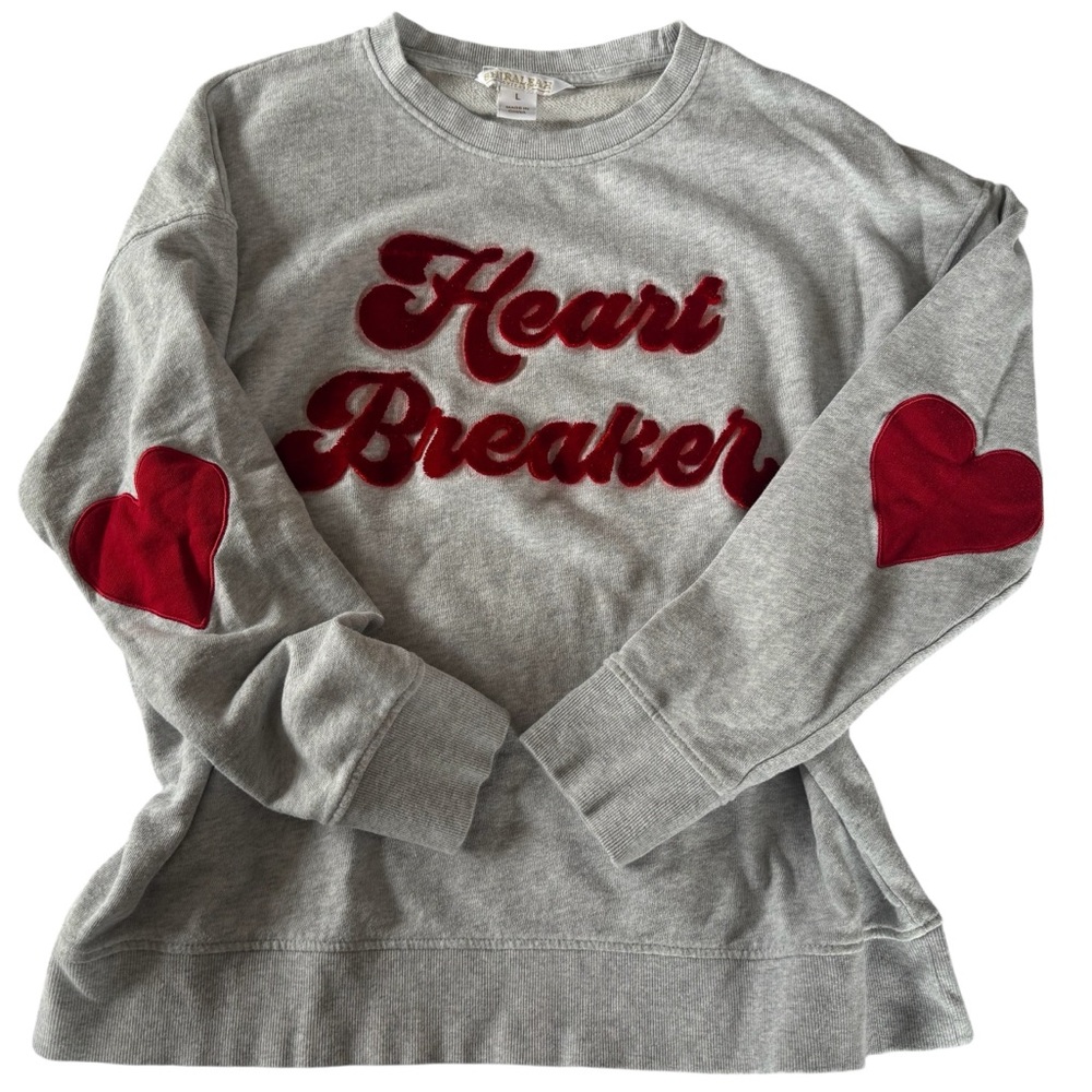 Shiraleah Chicago Heart Breaker Sweatshirt Red Velvet Hearts Large